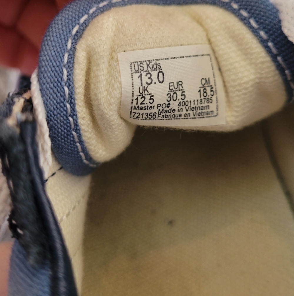 Vans Kids Blue and White Sneakers - Picture 4 of 5